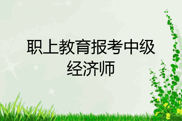 职上教育报考中级经济师