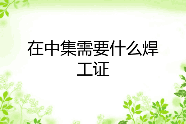 在中集需要什么焊工证