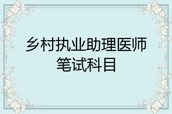 乡村执业助理医师笔试科目