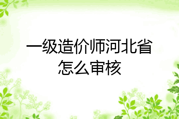 一级造价师河北省怎么审核