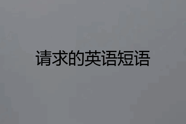 请求的英语短语