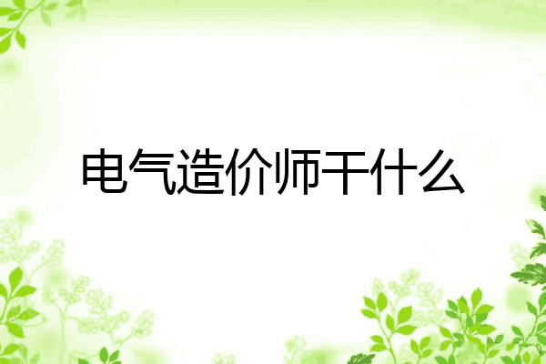 电气造价师干什么
