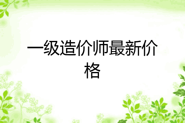 一级造价师最新价格