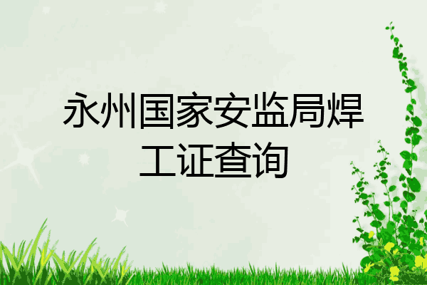 永州国家安监局焊工证查询
