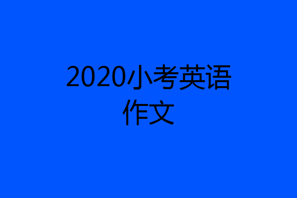 2020小考英语作文