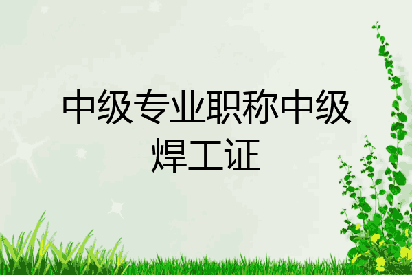 中级专业职称中级焊工证