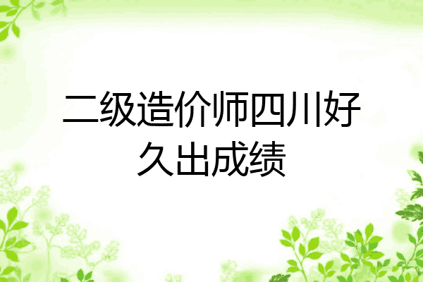 二级造价师四川好久出成绩
