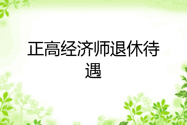 正高经济师退休待遇