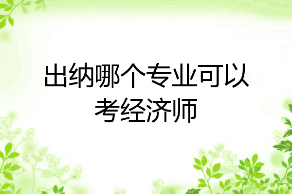 出纳哪个专业可以考经济师