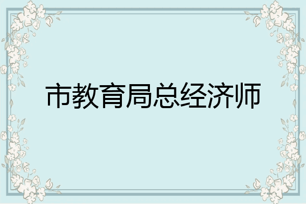 市教育局总经济师