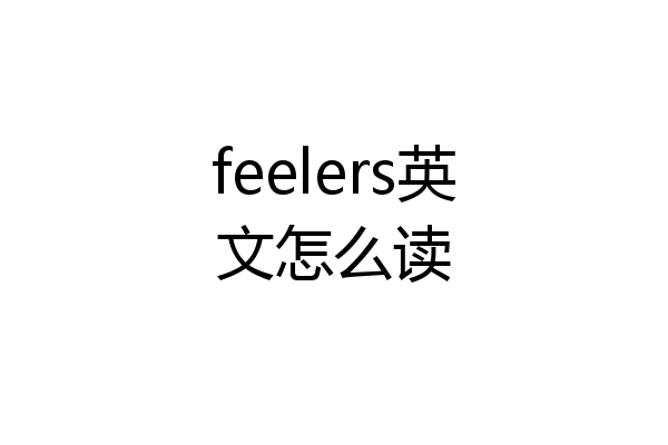feelers英文怎么读