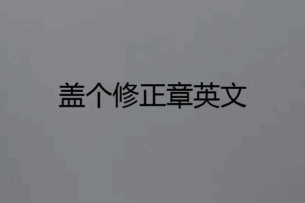 盖个修正章英文
