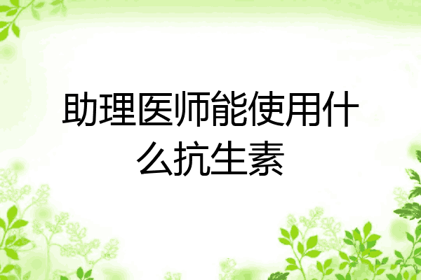 助理医师能使用什么抗生素
