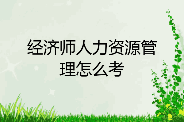经济师人力资源管理怎么考