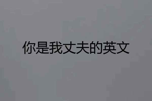 你是我丈夫的英文