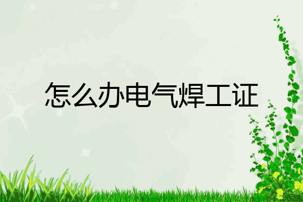 怎么办电气焊工证