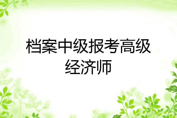档案中级报考高级经济师