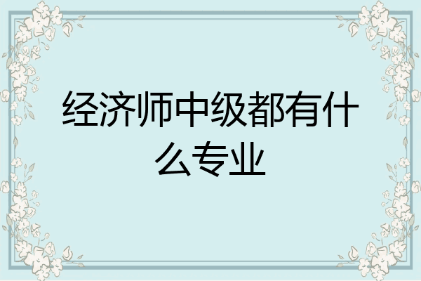 经济师中级都有什么专业