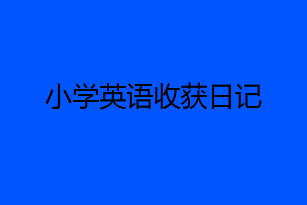 小学英语收获日记