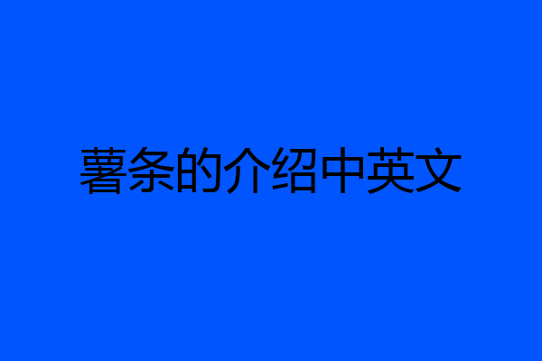 薯条的介绍中英文
