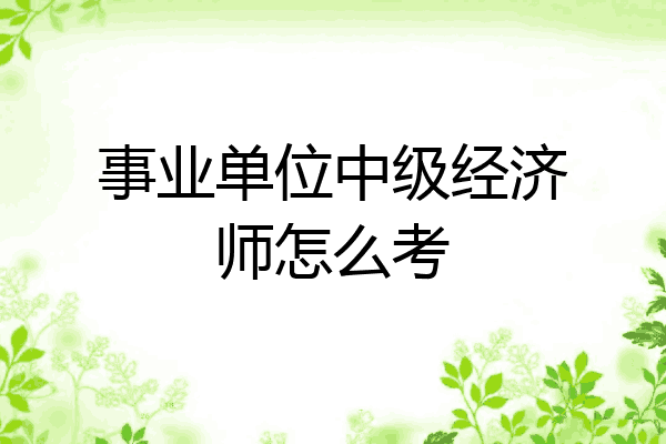事业单位中级经济师怎么考