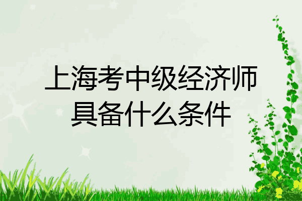 上海考中级经济师具备什么条件