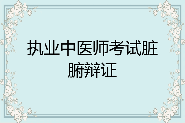执业中医师考试脏腑辩证