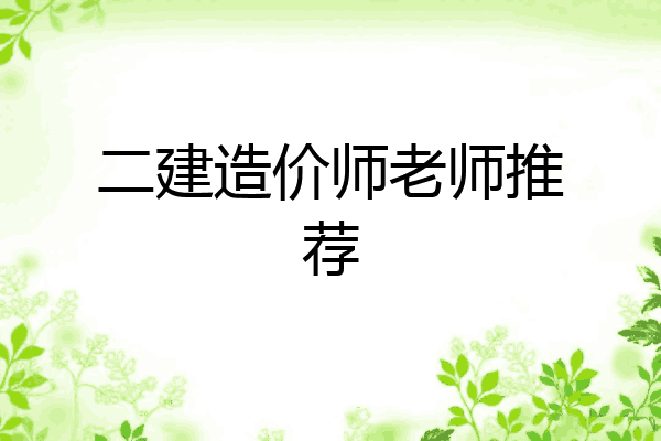 二建造价师老师推荐
