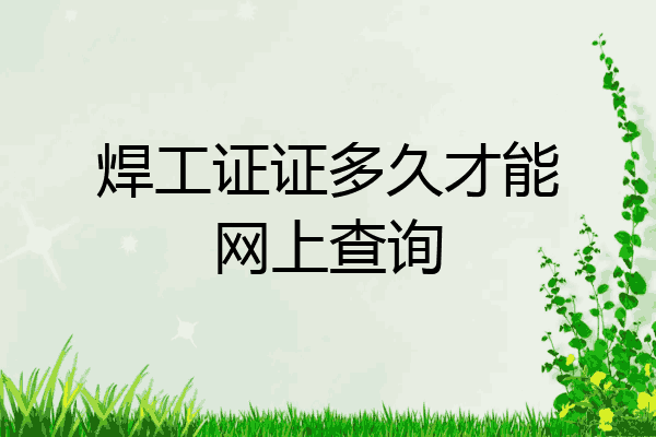 焊工证证多久才能网上查询