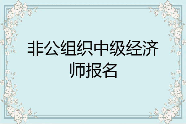 非公组织中级经济师报名