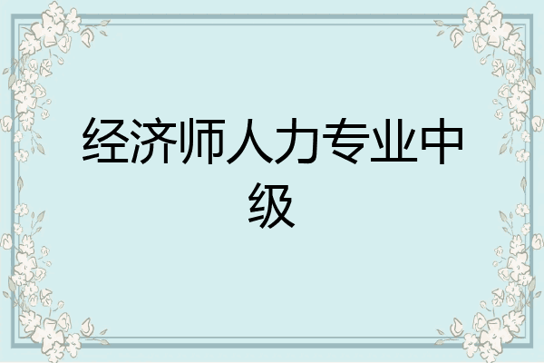 经济师人力专业中级