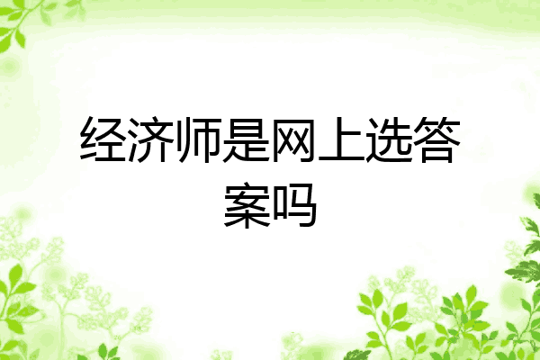 经济师是网上选答案吗