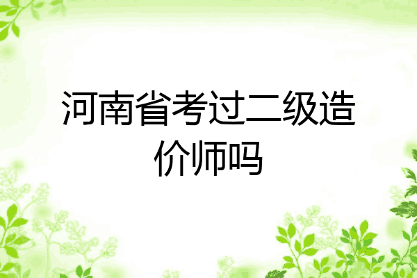 河南省考过二级造价师吗