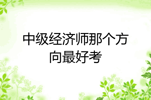 中级经济师那个方向最好考