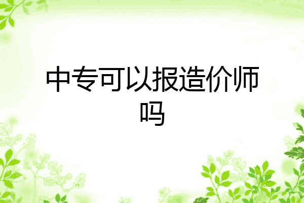 中专可以报造价师吗