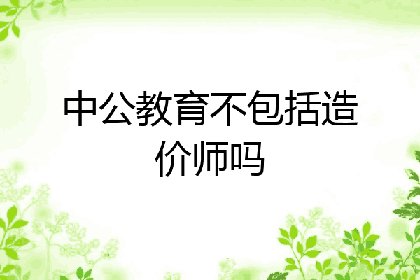 中公教育不包括造价师吗