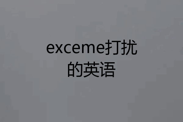 exceme打扰的英语
