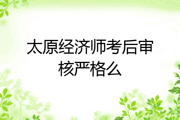 太原经济师考后审核严格么