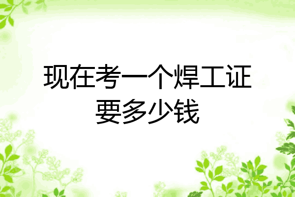 现在考一个焊工证要多少钱