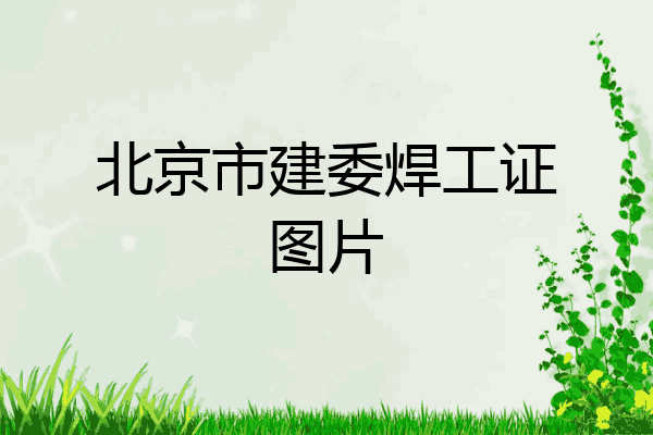 北京市建委焊工证图片