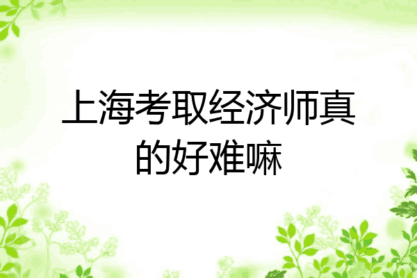 上海考取经济师真的好难嘛