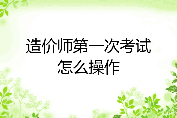 造价师第一次考试怎么操作