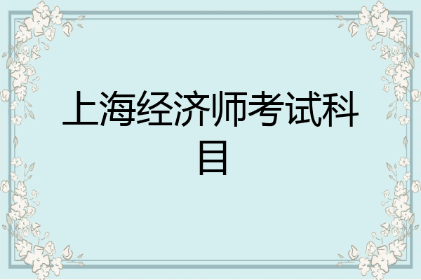 上海经济师考试科目