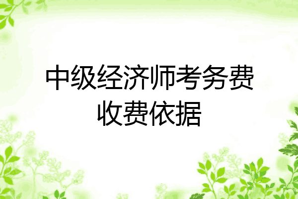中级经济师考务费收费依据