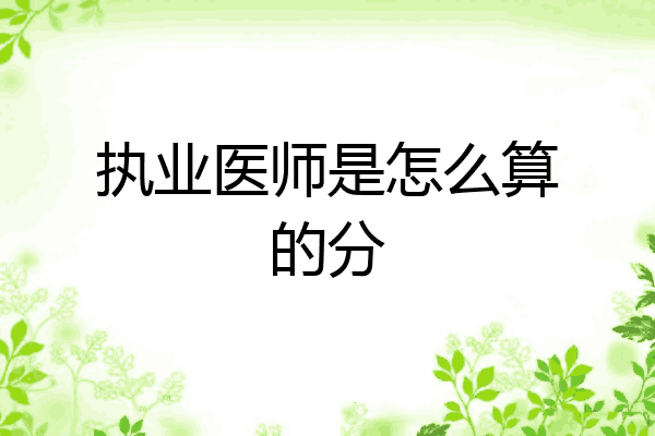 执业医师是怎么算的分