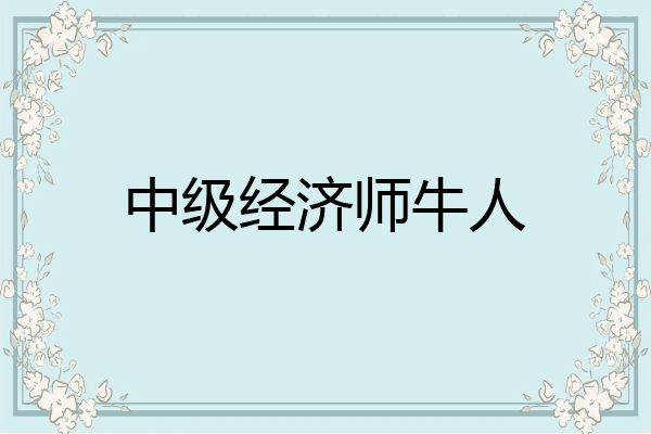 中级经济师牛人