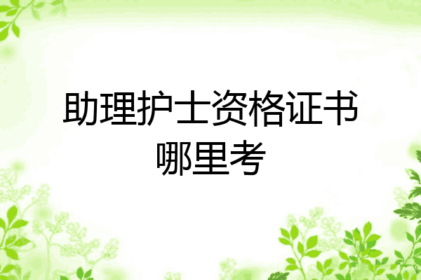 助理护士资格证书哪里考