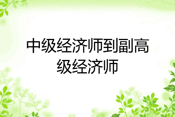 中级经济师到副高级经济师