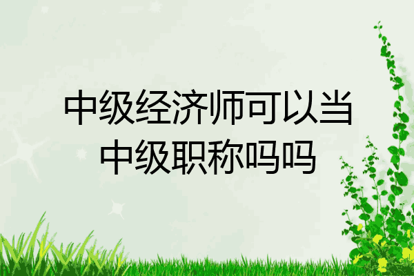 中级经济师可以当中级职称吗吗