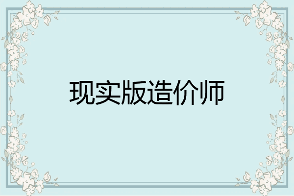 现实版造价师